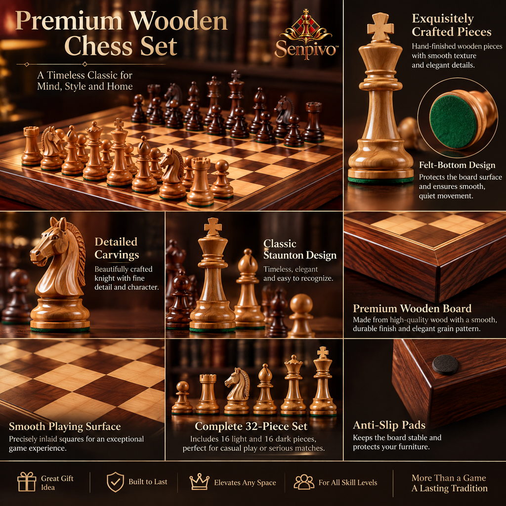 Senpivo Premium Wooden Chess Set detail image 2